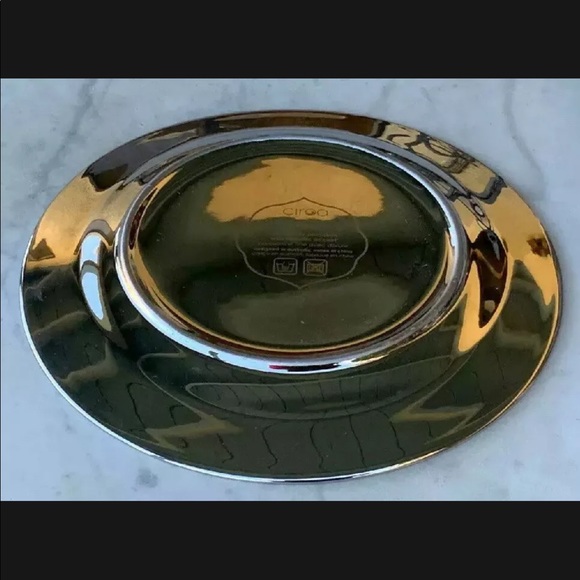 CIROA LUXE DINNER PLATES SILVER METALLIC DIAMOND NEW - Picture 5 of 6